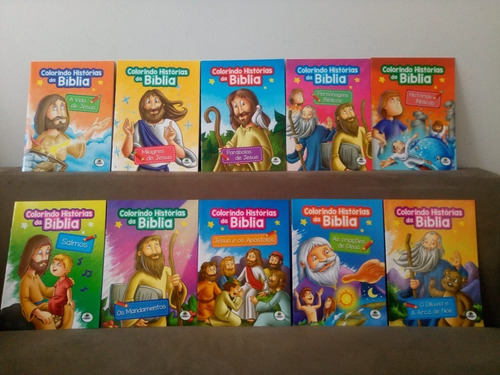 Kit 10 Livros - Colorindo Histórias Da Bíblia