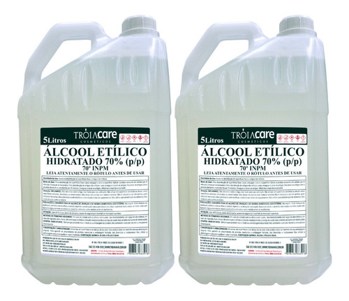 Imagem 4 de 5 de Álcool Etílico Hidratado 70% Inpm Galão 5 Litros Líquido