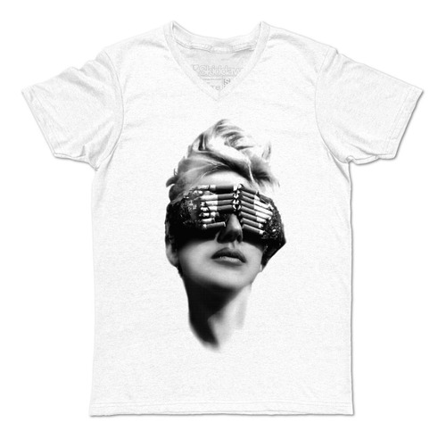 Lady Gaga Telephone Fame Monster Glasse Playera Cuello En V 