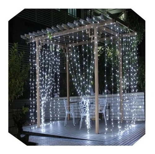 Cortina 200 Luces Led Cable Cristal , Extensible Luz 2x2mts 