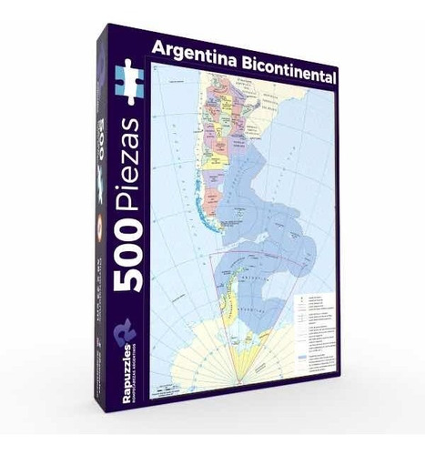 Rompecabezas Mapa Argentina Bicontinental 500 Piezas Ind Nac