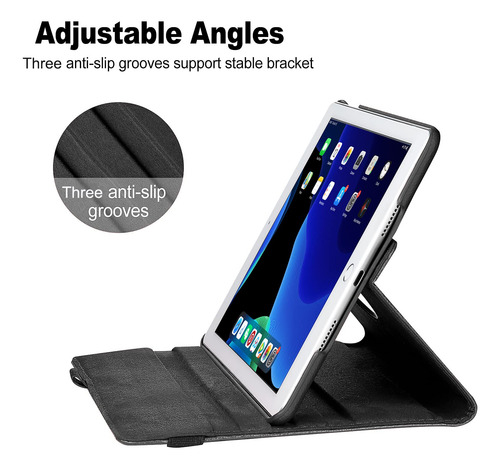 Funda Giratoria 360 Samsung 10.2 Para Tabletas 2021 2020 201 Negro