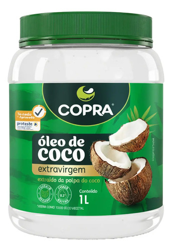 Óleo De Coco Extravirgem 1 Litro Copra