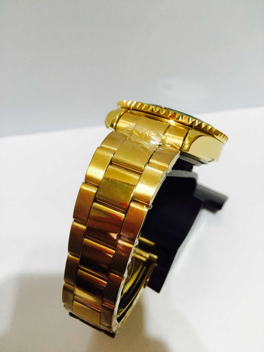 Relógio Submariner Gold Azul Caixa Grande 45mm