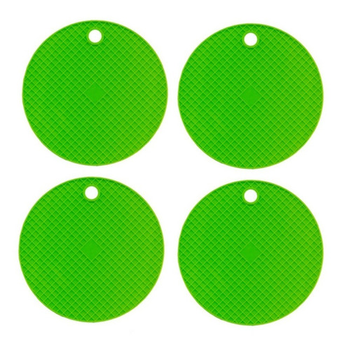 4 Unidades Descanso De Panela Em Silicone - Laranja Verde