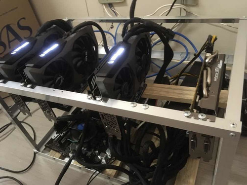 Rig De Mineração Criptomoeda Bitcoin 4 Gpus Alto Desempenho