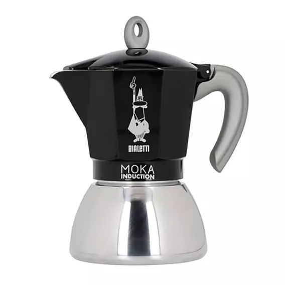 Cafetera Italiana Bialetti Induction Moka 4 Pocillos Negra