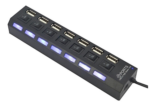 Hub Usb 7 Puertos Multiplicador Extensor Carga Y Datos Aae