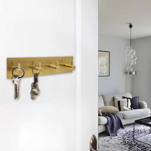 Soporte Autoadhesivo Para Llaves De Pared Con 4 Ganchos Dora