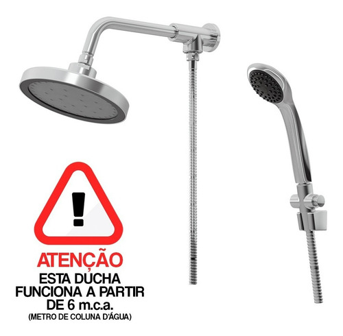 Chuveiro Ducha De Parede Articulada Desviador Cromado Fani