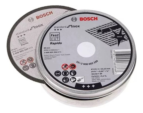 Discos De Corte Bosch Acero Inoxidable 125 Mm Caja Lata X 10