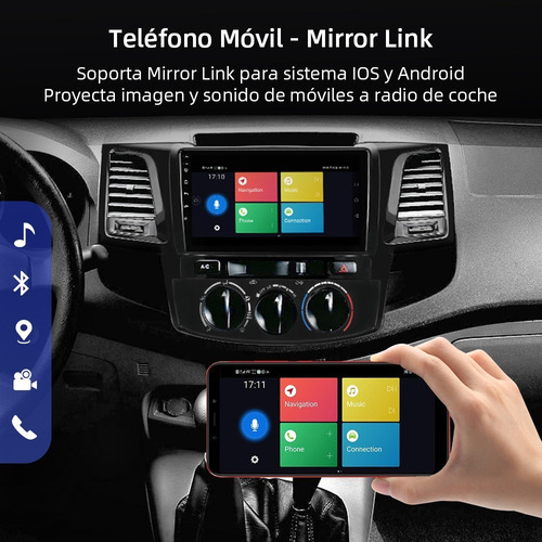 Estéreo 1+32g Para Toyota Hilux 2005-2018 Cámara Gps Wifi