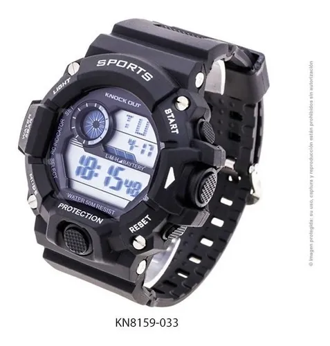 Reloj Digital Hombre Sumergible Alarma Crono Knock Out 8159