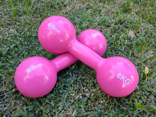 Mancuerna Bs Fit 3030-6bsro Rosa Chicle De 12kg Por 2 Unidades