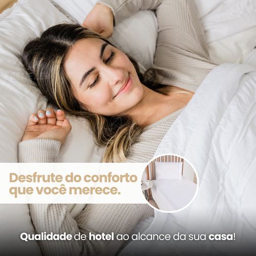 Jogo De Cama Solteiro 2 Peças 400 Fios Ponto Palito C/ Elástico Hotel Premium Cor Branco