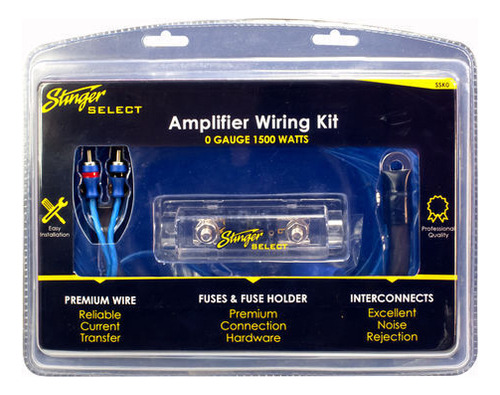 Kit De Instalación Stinger Ssk0 1500 Watts Calibre 0 Gauge 150a Cables Amplificador Serie Select