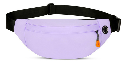 Riñonera Deportiva Unisex Con Salida Para Auriculares Viaje Color Violeta Diseño De La Tela Lisa