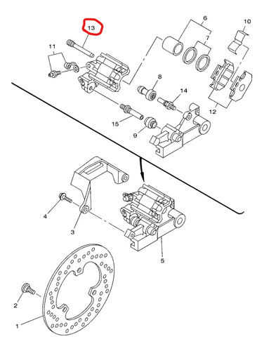 Bulon Pasador Mordaza Freno Tra Original Yamaha Xtz250 Tener