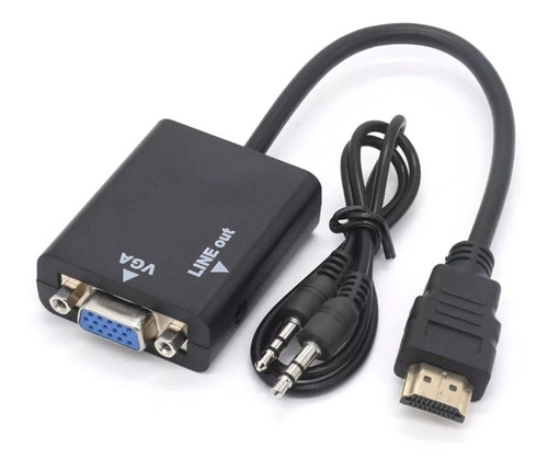 HDMI PARA VGA  Preto  15 cm