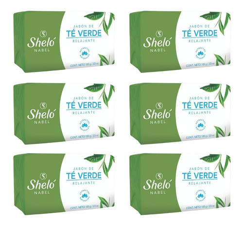 6 Pack Jabón Té Verde Shelo
