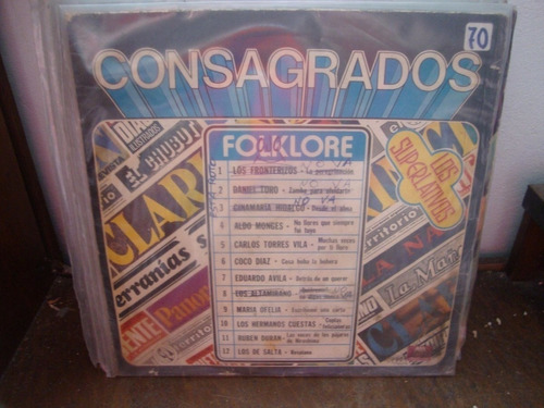 Vinilo Consagrados Folklore Aldo Monges Ruben Duran Salta F3