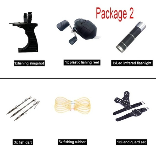 Estilingue De Pesca Kit Atirador De Caça Peixe Flecha