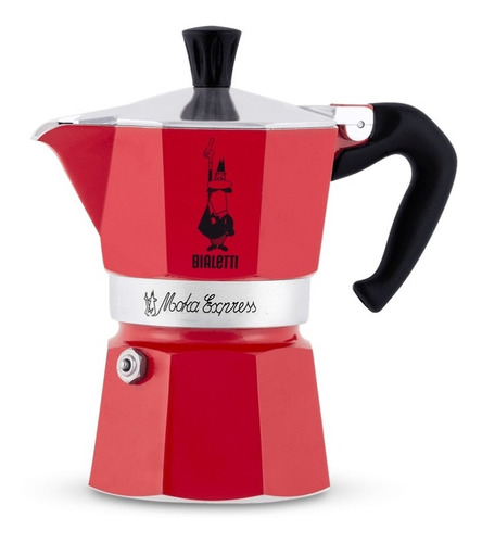 Cafetera Italiana Bialetti Moka Express Roja 6tz Aluminio