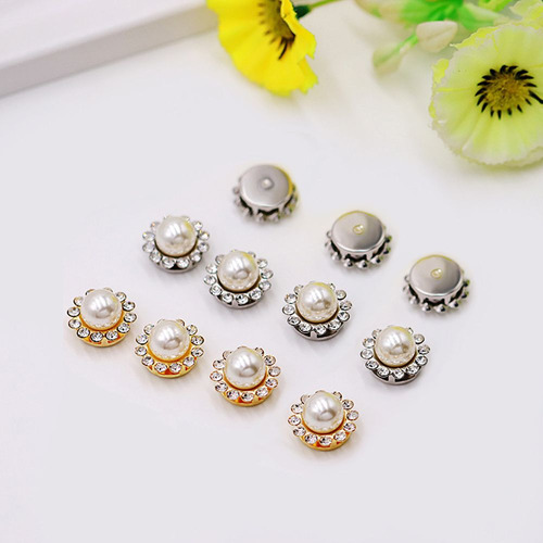Botones De Diamantes De Imitación, Botón De Perlas, Horquill