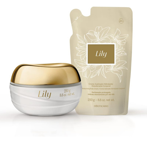 Combo Creme Acetinado Hidratante Corporal Lily + Refil Fragrância Neutra
