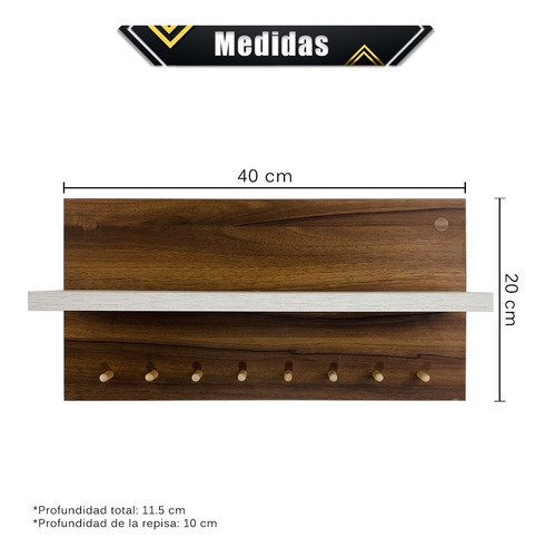 Imagen 5 de 10 de Portallaves Organizador De Pared Melamina Moderno Perchero