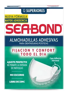 Sea-bond Almohadillas Adhesivas Dentaduras Superiores 12 Pz