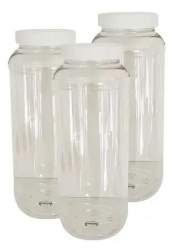 comprar 12 Frascos Envases Botes Tarros Plástico Con Tapa 1 Litro