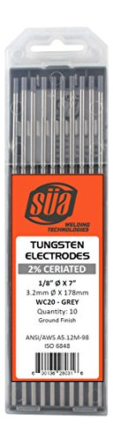 2% Ceriated Electrodo Tungsteno Punta Soldadura Tig Gris 10