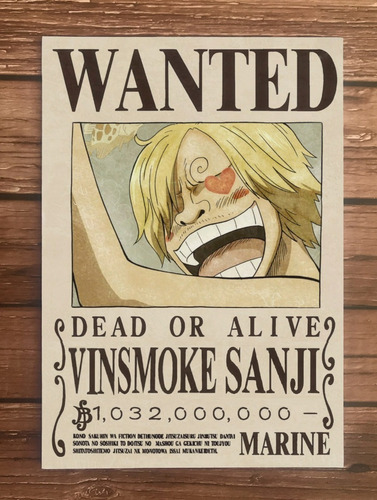 Cuadros De Madera One Piece Vinsmoke Sanji Wanted