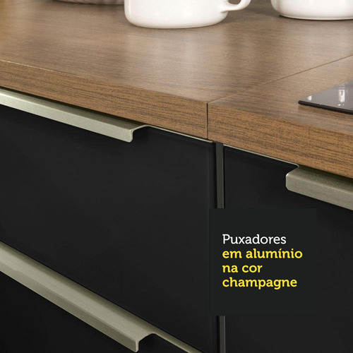 Mueble Para Horno Y Microondas Madesa Lux Sin Encimera Mn Color Rustic/Negro