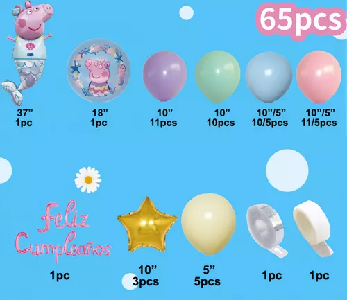 Globo de papel de aluminio con personajes Peppa de 37 pulgadas, globos para  niños, globos de fiesta