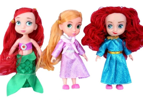 Muñeca Princesa Bebe Ariel Rapunzel Valiente Juguete Niña