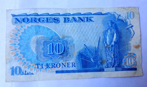 10 Kroner (1970) Billete (Usado)