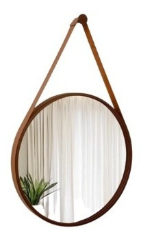 Espelho Redondo Com Alça Decorativo Adnet 45cm Ø