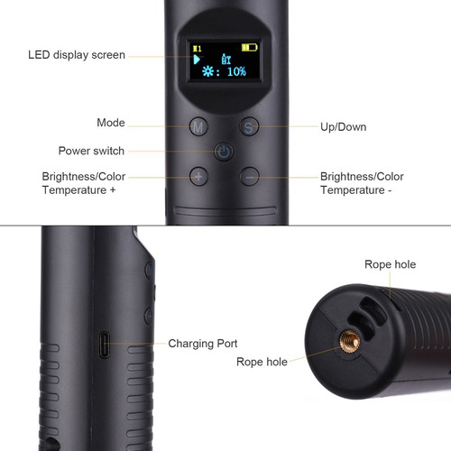 Vara De Luz Led Rgb Colorida De 20w Para Fotografía