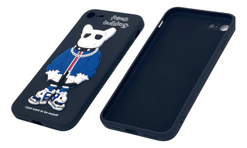 Estuche En Relieve Perro Bulldog Para iPhone 7-8-se2020