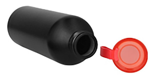 Cilindro De Acero Con Tapa Translucida Y Correa Cap 800 Ml Color Negro Con Gris