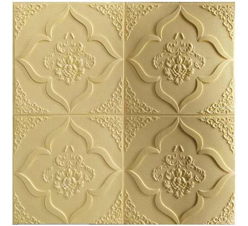 Revestimiento Pared Adhesivo 3d Flores Ambar Pack X 10