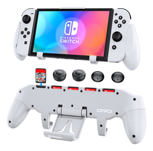 Joystick Porta Nintendo Switch Oled Con Grips Y Porta Juegos