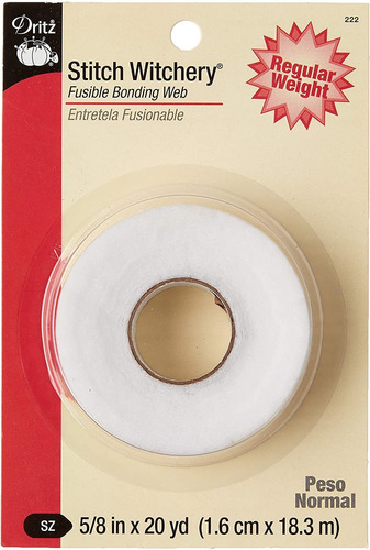 Dritz 222 Stitch Witchery Peso Regular 58 Pu Adas X 20 Yarda