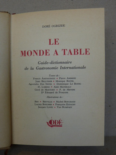 Ogrizek, D. Le Monde A Table. 1952