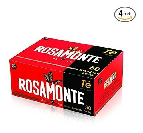 4 Pack  Rosamonte Yerba Mate -mate Cocido- 50 Bolsas De Té (