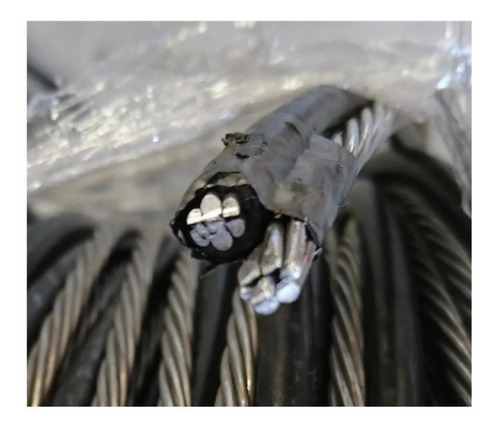 Cable 2+1 Acometida Aéreo Cal. 2 En Aluminio 80mts Negro Aluminio