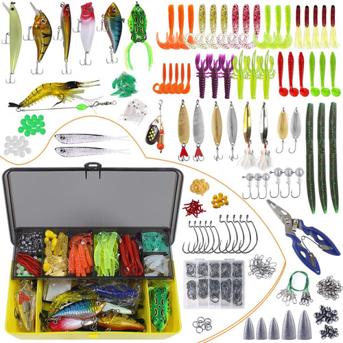 Kit De Señuelos De Pesca 321 Piezas De Cebos Y Accesorios