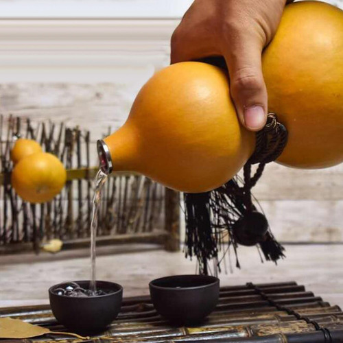 Cadera Con Base Con Borla Cuerda Calabaza Botella Bebida